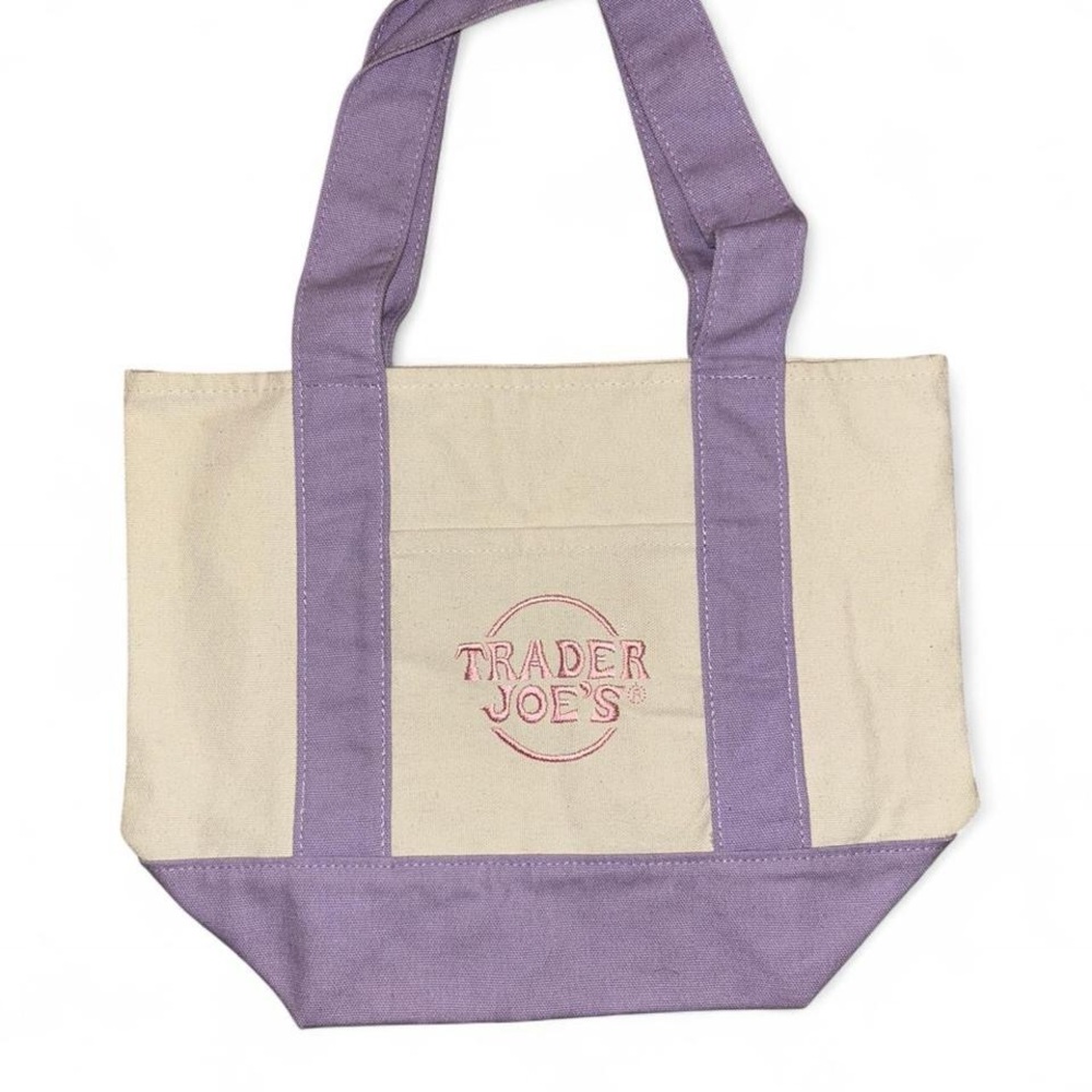 Trader Joe's Mini Pastel Canvas Tote Bag in the "Lovely Lavender"